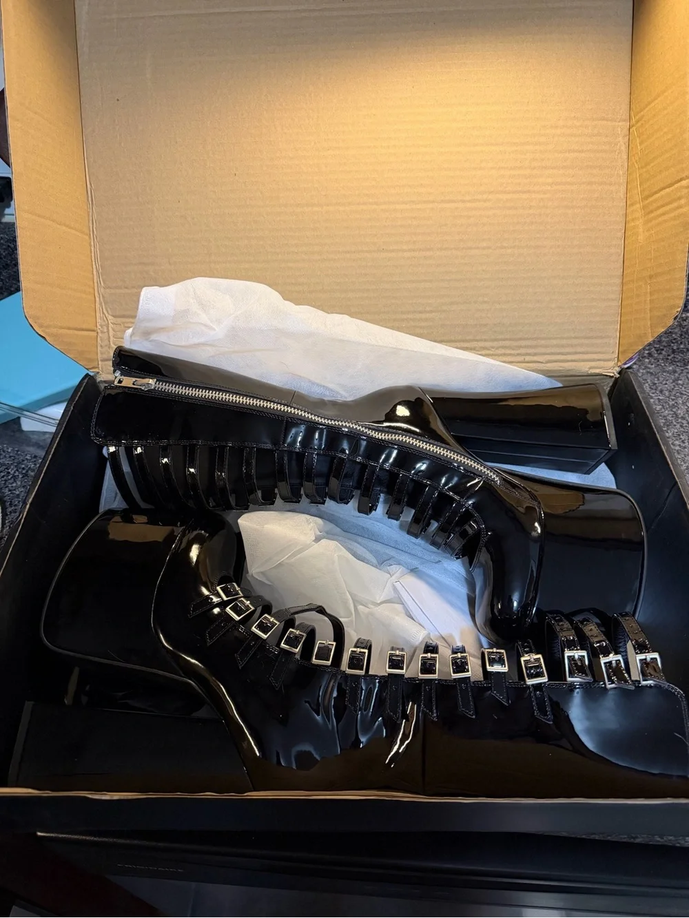 Hardcore Dazzle Platform Boots - Widow